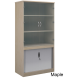 Systems Combination Bookcase With Horizontal Tambour & Glass Doors